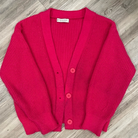 PINK JON & ANNA Button Cardigan - Picture 1 of 5